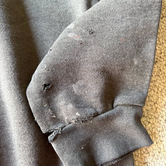 Tultex XL Dolphins Flinstones Sweatshirt Grunge Faded Football Black Vintage - Picture 9 of 13